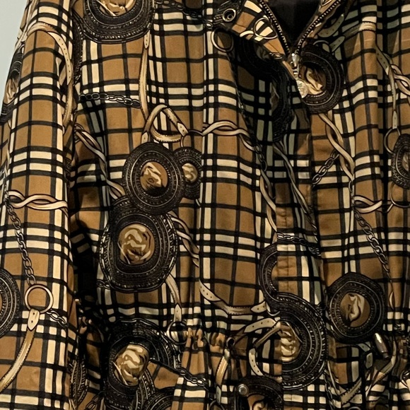 Vintage '90s Y2K Plaid Chain Print Relaxed Fit Equestrian Jacket - Picture 5 of 11